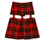 Black CDG Tartan Wool Buckled Skirt