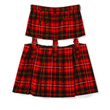 Black CDG Tartan Wool Buckled Skirt