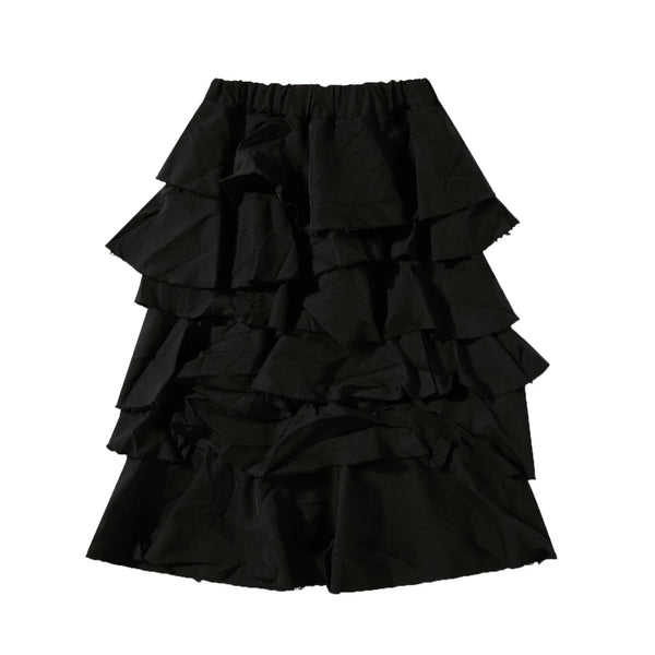 Black CDG Panelled Split Side Seam Skirt