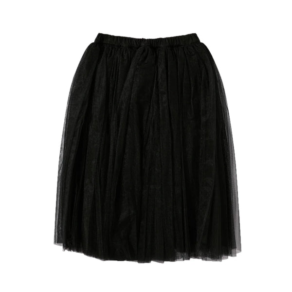 Black CDG Tulle Mid Length Skirt