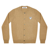 Play Comme des Garçons Cardigan - Light Camel / White Heart