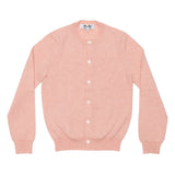 Play Comme des Garçons Cardigan - Light Pink / Red Heart