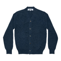 Play Comme des Garçons Men's Cardigan - Blue Gray / Red Heart