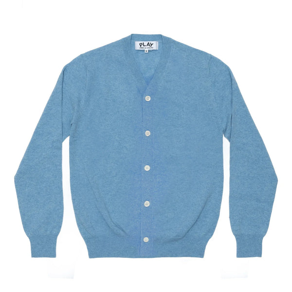 Play Comme des Garçons Men's Cardigan - Light Blue / Red Heart