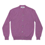 Play Comme des Garçons Men's Cardigan - Purple / Red Heart