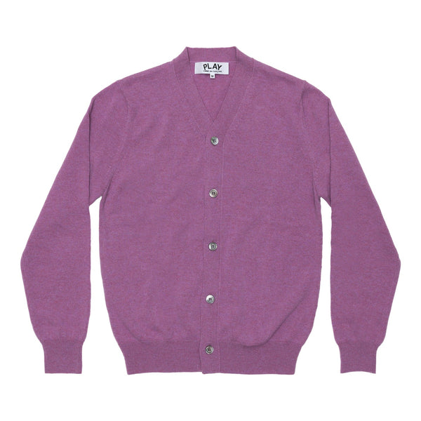 Play Comme des Garçons Men's Cardigan - Purple / Red Heart