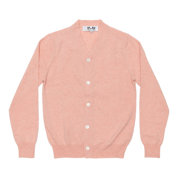 Play Comme des Garçons Men's Cardigan - Light Pink / Red Heart