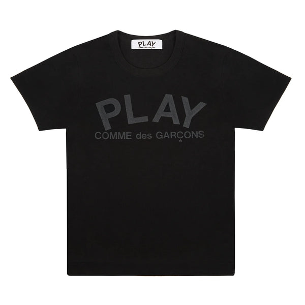 Play Comme des Garçons Herren T-shirt Logo Print - Schwarz