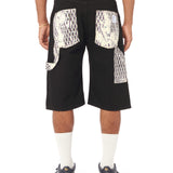 Rassvet Mesh Camo Print Denim Shorts