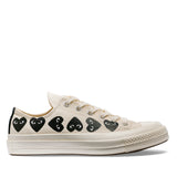 CDG PLAY x CONVERSE Chuck Taylor'70  Multiheart / Low Top / Cremefarben