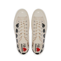 CDG PLAY x CONVERSE Chuck Taylor'70  Multiheart / Low Top / Cremefarben