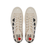 CDG PLAY x CONVERSE Chuck Taylor'70  Multiheart / Low Top / Cremefarben