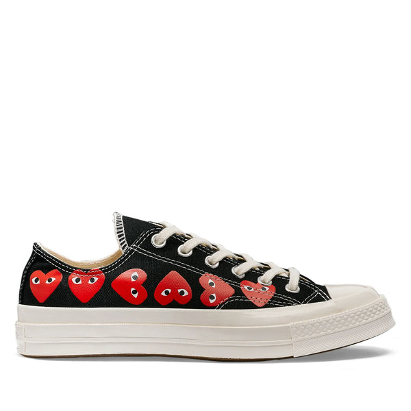 CDG PLAY x CONVERSE Chuck Taylor'70  Multiheart / Low Top / Schwarz