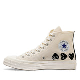 CDG PLAY x CONVERSE Chuck Taylor'70  Multiheart / High Top / Cremefarben