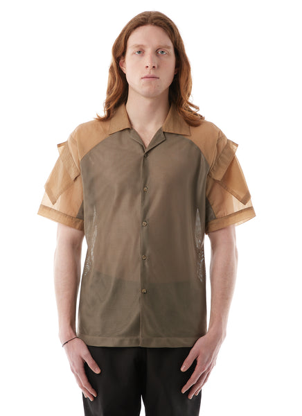 Olly Shinder Fall/Winter 2023 - Shortsleeved Army Shirt (Mesh Body)