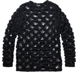 BLACK COMME des GARÇONS Cut-Out Mesh Pullover– Schwarz
