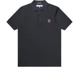 COMME des GARÇONS SHIRT Fred Perry Polo-Hemd – Schwarz – Pinkes Emblem
