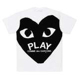 COMME des GARÇONS PLAY T-shirt Schwarzer Emblem Print – Weiß, Schwarzes Herz