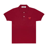 Play Comme des Garçons Polo Shirt - Burgundy / Red Heart Emblem