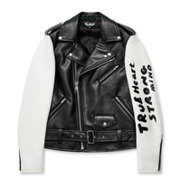 BLACK CDG / SLOGAN BIKER JACKET / 1K-J001-S23-1