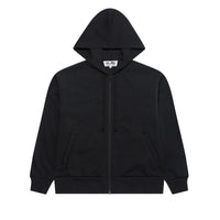 Play Comme des Garçons x Invader Zip Hoodie - Schwarz / rotes Herz Logo/ blaues Invader-Symbol