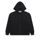 Play Comme des Garçons x Invader Zip Hoodie - Schwarz / rotes Herz Logo/ blaues Invader-Symbol
