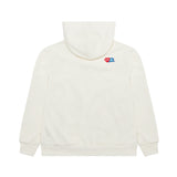 Play Comme des Garçons x Invader Zip Hoodie - Cremefarben / rotes Herz Logo / blaues Invader-Symbol