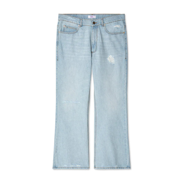 ERL / UNISEX DISTRESSED DENIM PANTS Light Blue