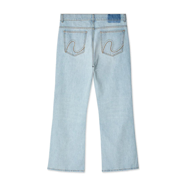 Distressed mid-rise flared jeans in blue - ERL