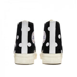 COMME des GARÇONS PLAY CONVERSE Chuck Taylor '70 High Top Sneaker – Polka Dots – Black, Red Heart