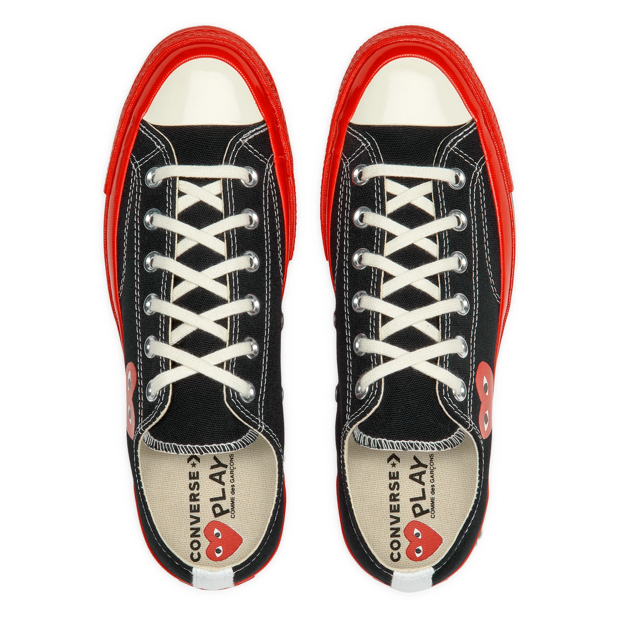 Black converse with red bottoms on sale