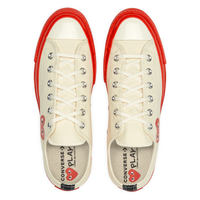 Comme des Garçons x CONVERSE  rote Sohle / Low Top / Weiss