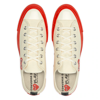CDG PLAY x CONVERSE Chuck Taylor'70 Red Sole / Low Top / Weiss