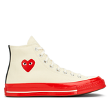 Comme des Garçons x CONVERSE rote Sohle / High Top / Weiss