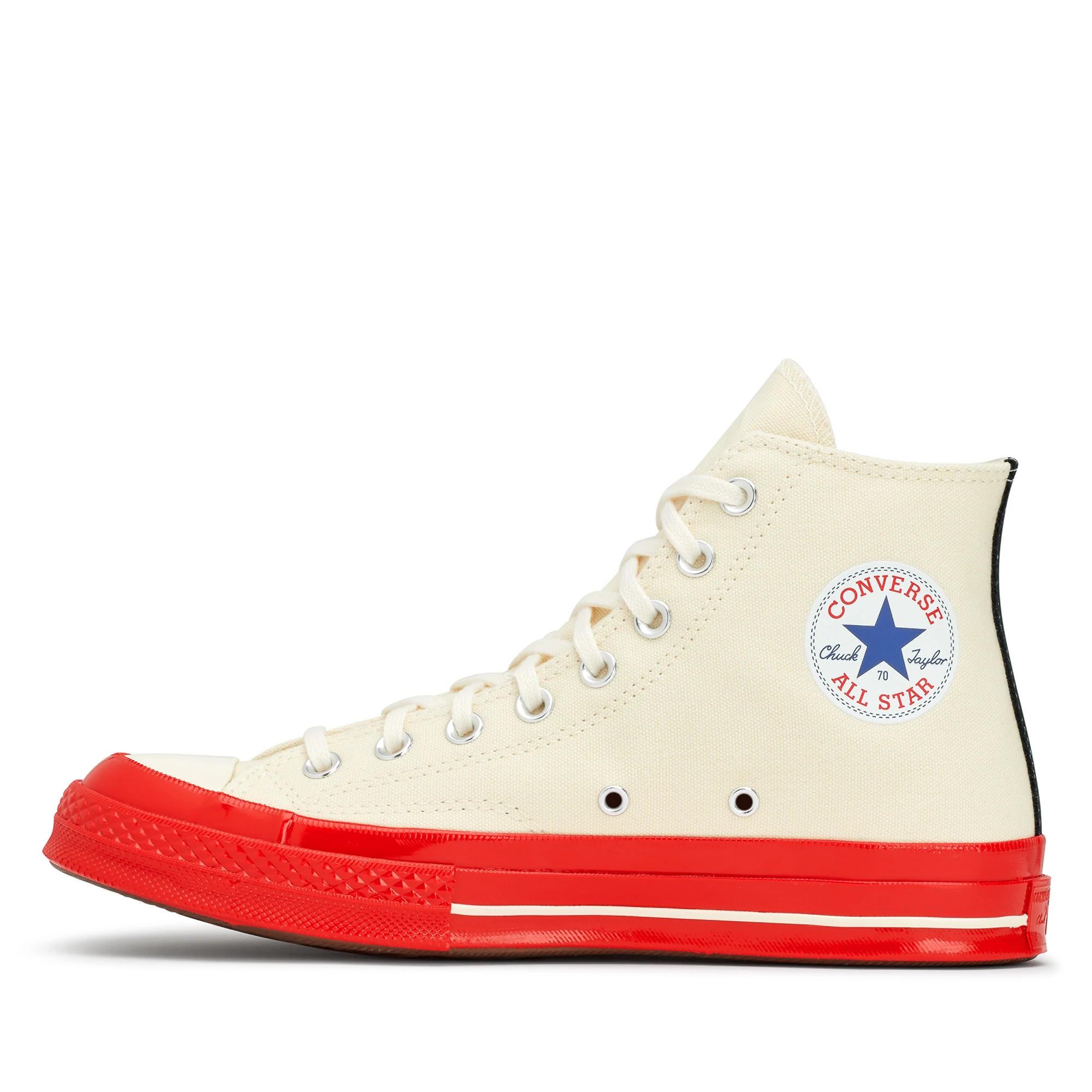PLAY Comme des Garcons x CONVERSE Chuck Taylor 70 Red Sole High Top White