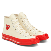 Comme des Garçons x CONVERSE rote Sohle / High Top / Weiss