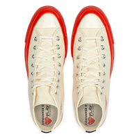 Comme des Garçons x CONVERSE rote Sohle / High Top / Weiss