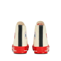 Comme des Garçons x CONVERSE rote Sohle / High Top / Weiss