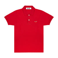 Play Comme des Garçons Polo Shirt - Red / Red Heart Emblem