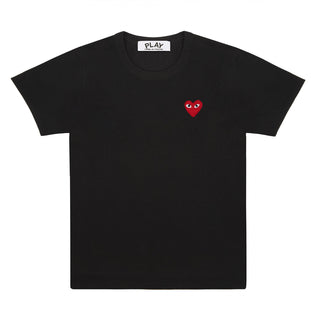 Comme Des Garcons Play Grey With Red And Burgundy Heart Tee Unisex Tees 100356437red main image 0