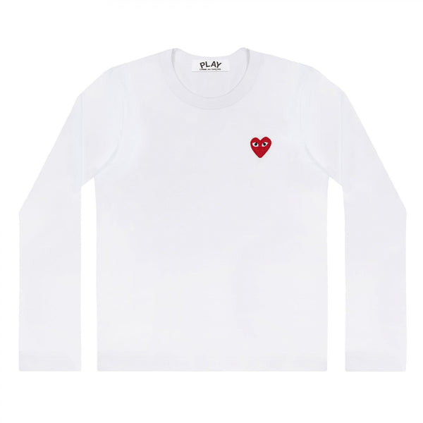 Langarm￼a we shirt Longsleeve manche longue rotes Herz red heart logo emblem patch Comme des Garcons Commes des Garcon Comme de Garcons Comme de Garcon Comm des Garcons