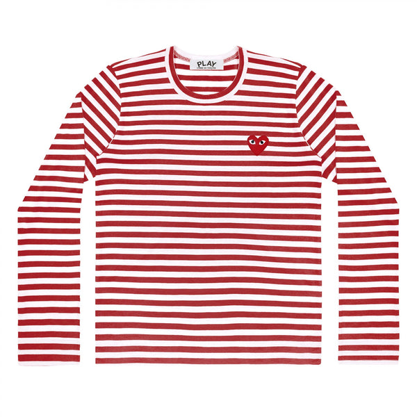 Langarm￼a we shirt Longsleeve manche longue rotes Herz red heart logo emblem patch Comme des Garcons Commes des Garcon Comme de Garcons Comme de Garcon Comm des Garcons