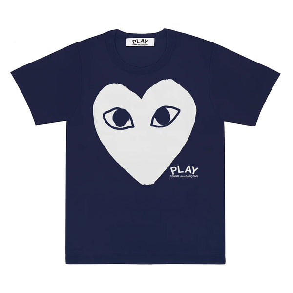 Play Comme des Garçons Logo Print T-Shirt - Navy / White