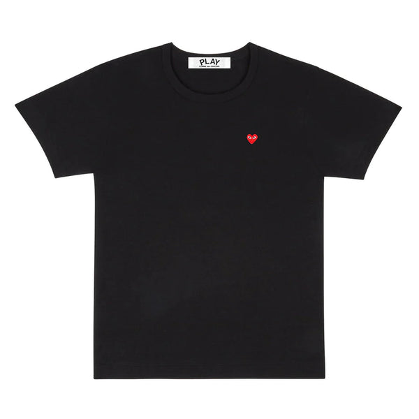Play Comme des Garçons T-Shirt - Black / Small Red Heart Emblem