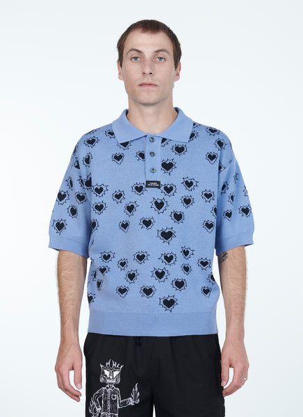 RASSVET / PACC12N003-1 / MEN HEARTS POLO JUMPER Blue