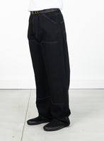 RASSVET / PACC12P002-1 / MEN BLACK DOUBLE KNEE DENIM TROUSERS Black