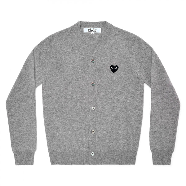 Play Comme des Garçons Cardigan - Grey / Black Heart Emblem