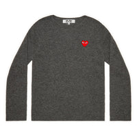 Play Comme des Garçons Knit - Grey / Red Heart Emblem