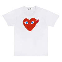 Play Comme des Garçons Blue Eyes T-Shirt - White / Red Heart