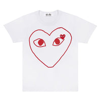 Play Comme des Garçons T-Shirt - White / Sketch Heart Red